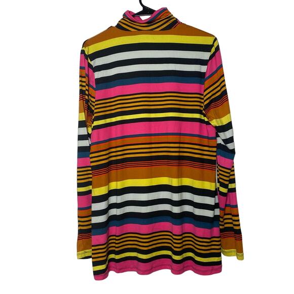 Lane Bryant Womens Long Sleeves Multicolored Stripes Shirt High Neck 14/16 - Picture 2 of 10